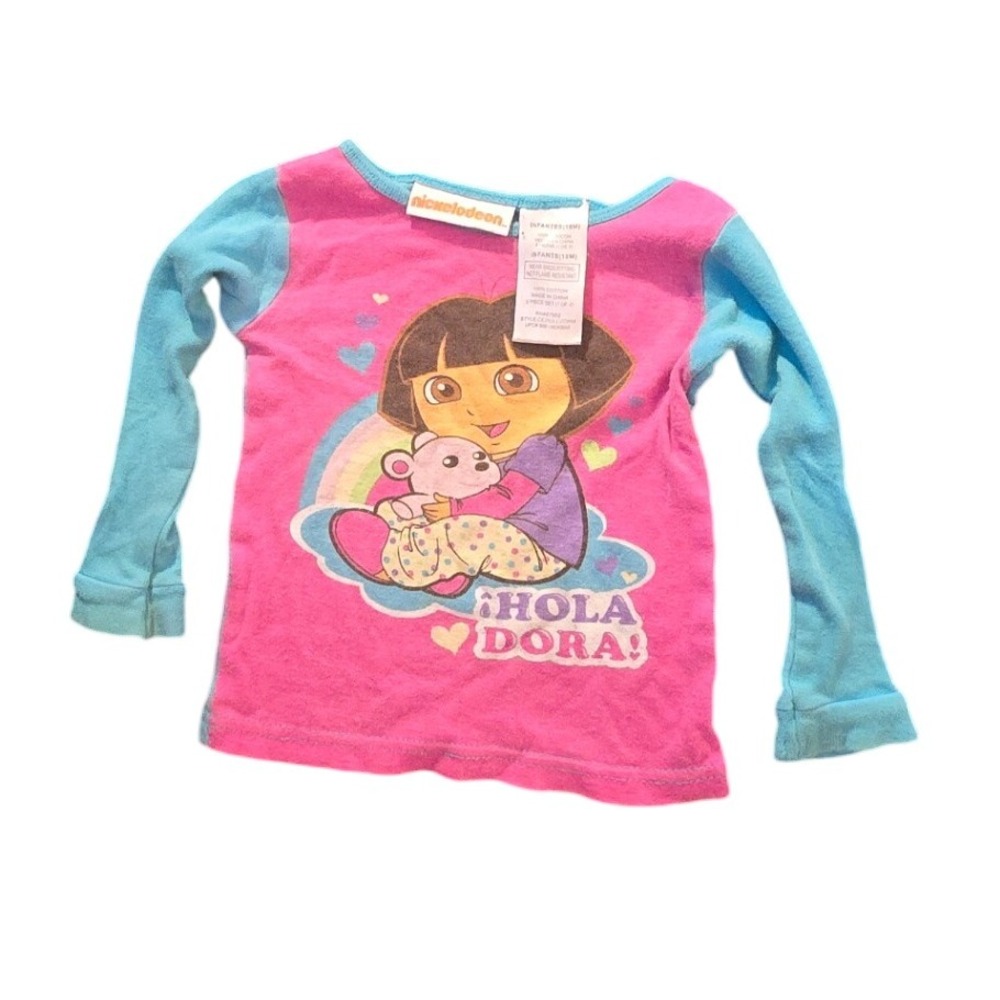 Nickelodeon Dora‎ the Explorer Toddler Girl Shirt Long Sleeve Pink Blue 18M